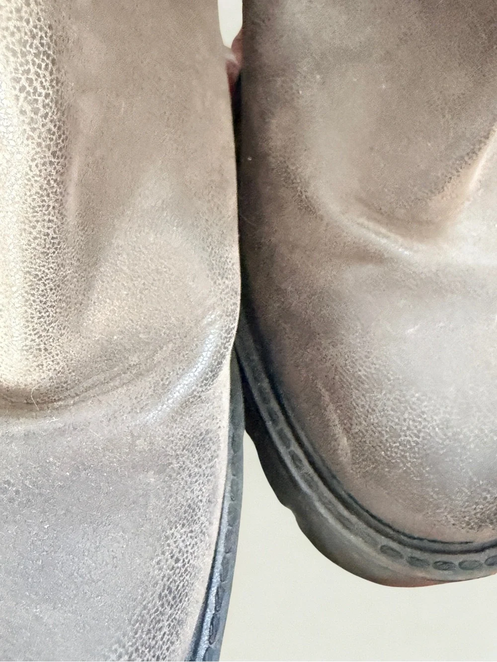MIA Taupe Leather Platform Chelsea Ankle Boots “Rusty”